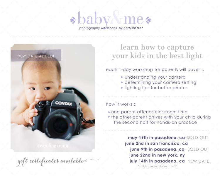 baby & me, photography workshops for parents - Caroline Tran