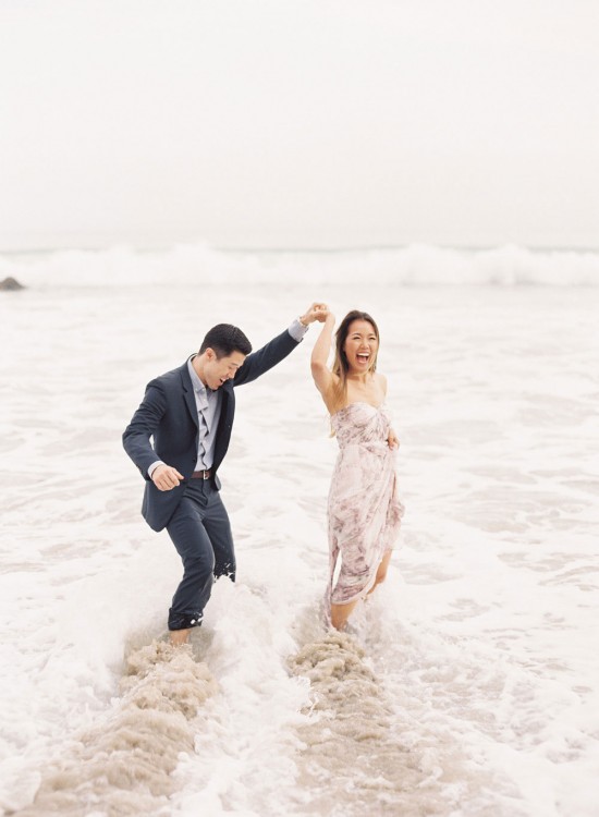 How To Propose In Los Angeles - Malibu beach engagement photo