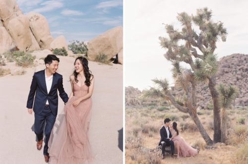 candid engagement session in joshua tree