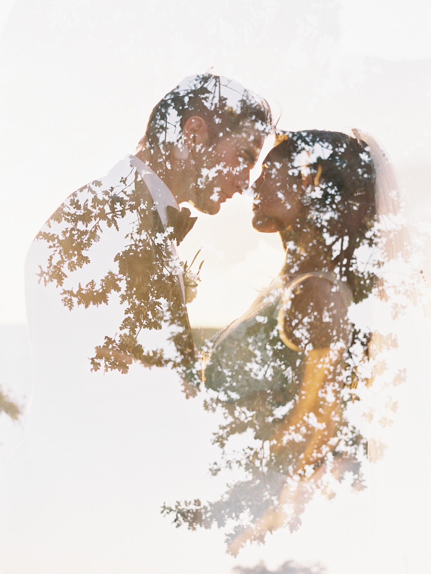 Bride and groom gazing into each others eyes