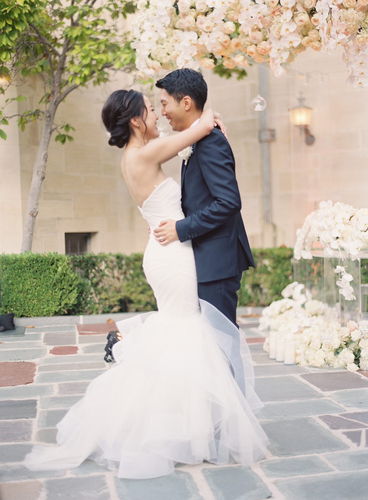 bride and groom dancing at the reception