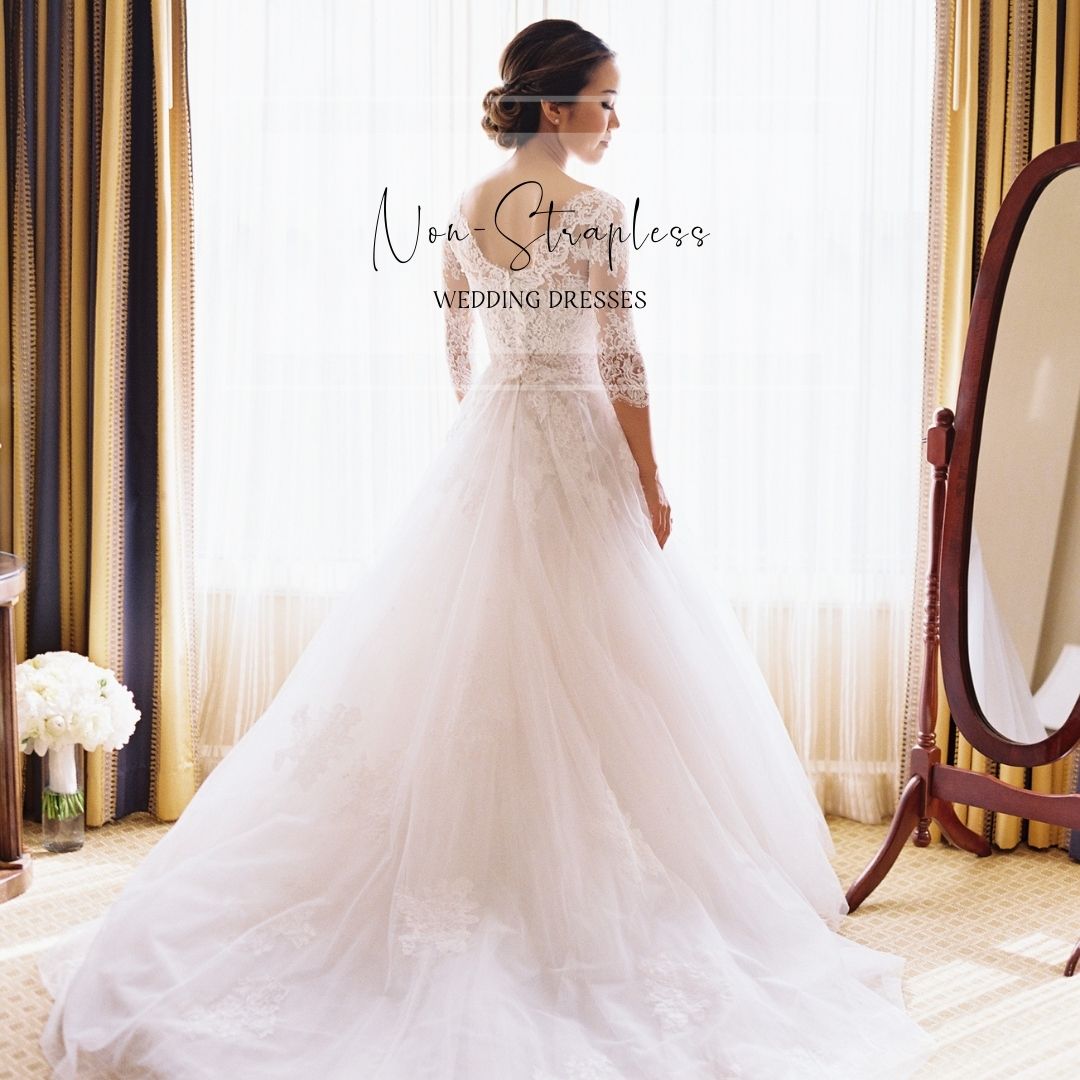 Non-Strapless Wedding Dresses - Caroline Tran Photography